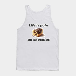 Life is Pain Au Chocolat Illustration Tank Top